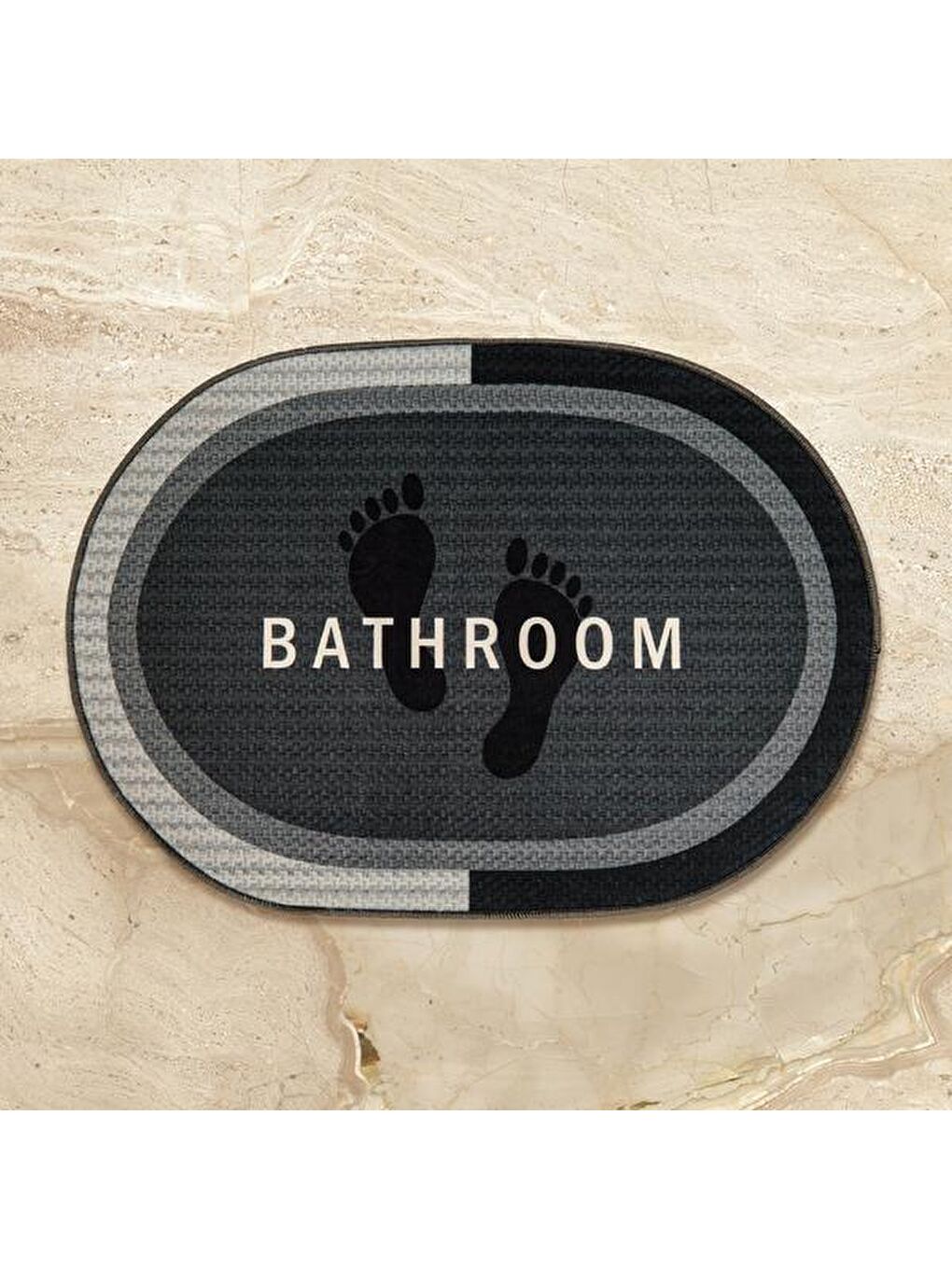 Soft Bathroom Oval Sihirli Banyo Paspası - Antrasit - 50x70 cm-3