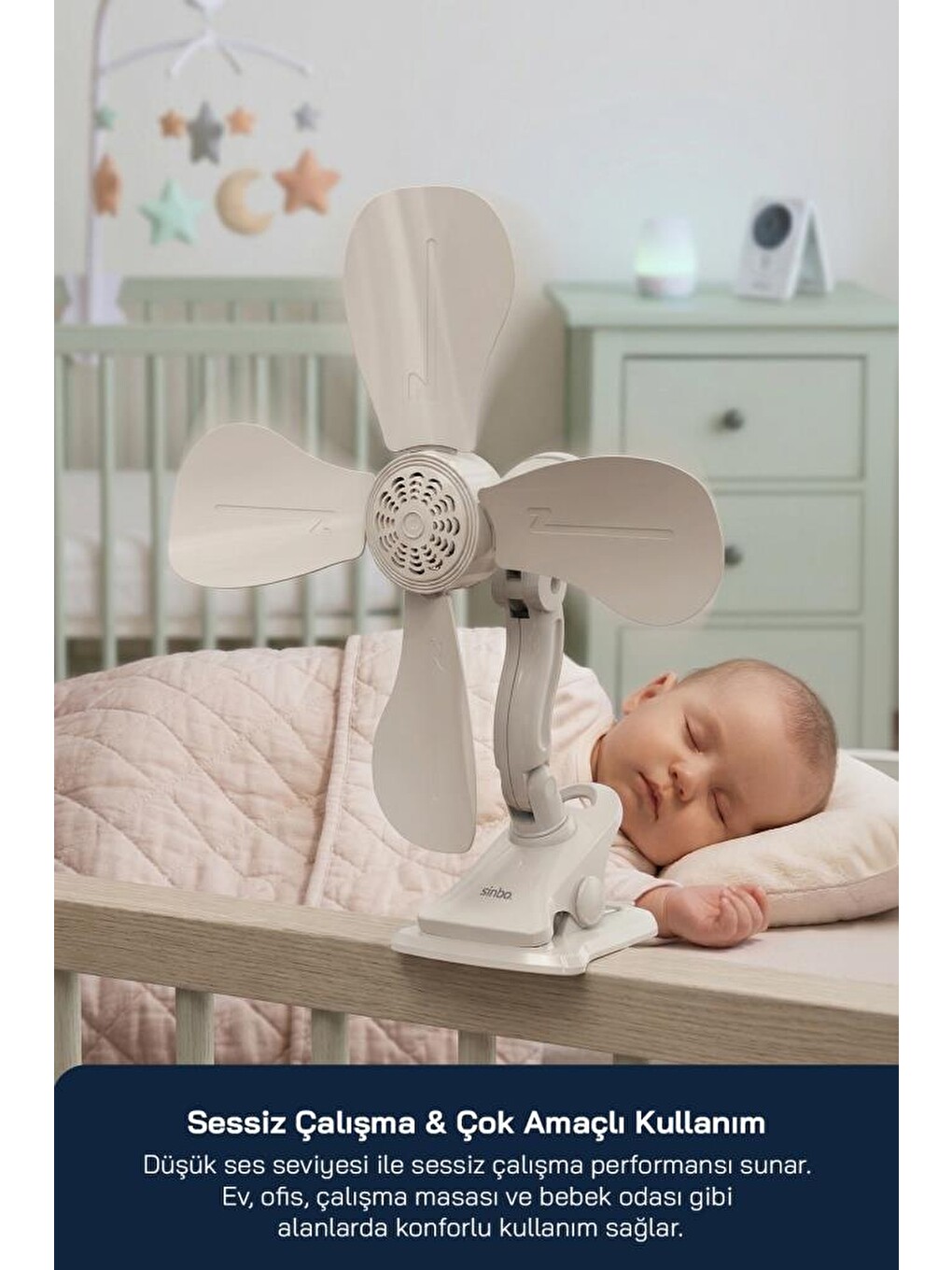 SF-7706 Klipsli Vantilatör 10W Taşınabilir Mini Fan Sessiz Masa Tipi Fan-3