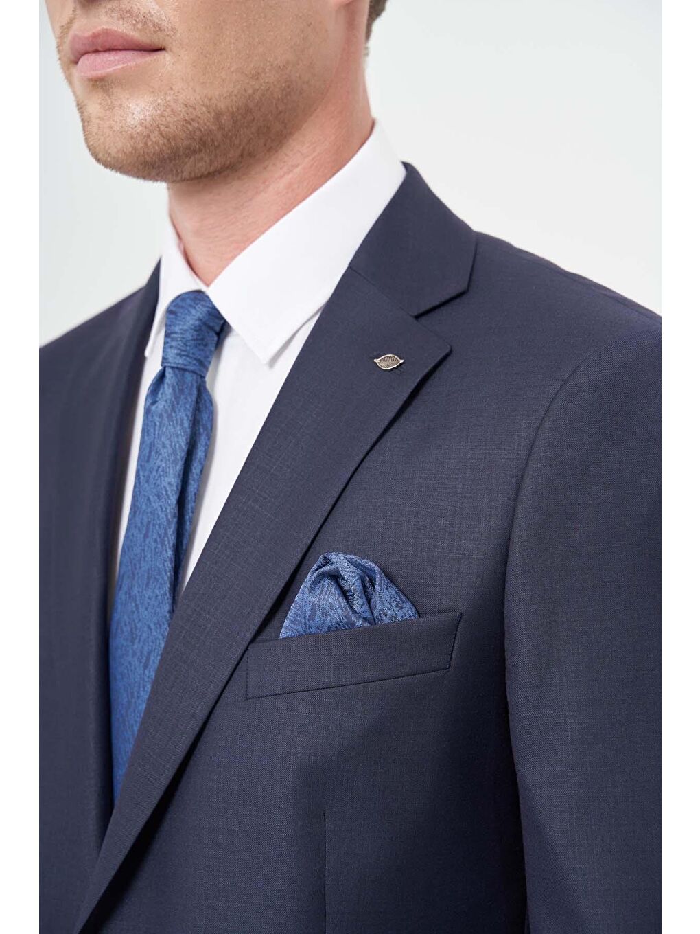 Lacivert Düz Mono Yaka 6 Drop Comfort Fit Classic Takım Elbise 1001245171-3