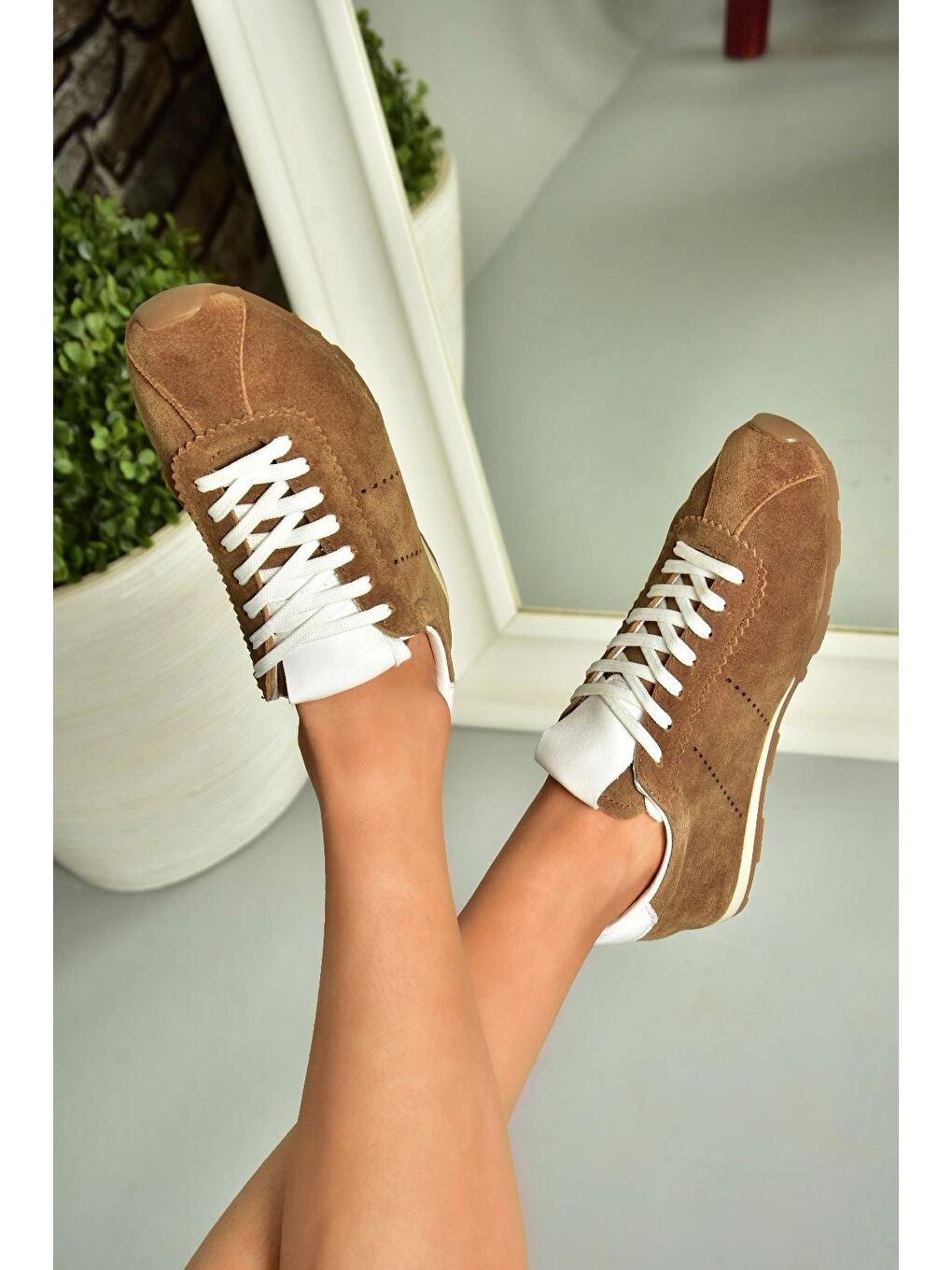 Kahverengi U3123116 Taba Kadın Sneakers-2