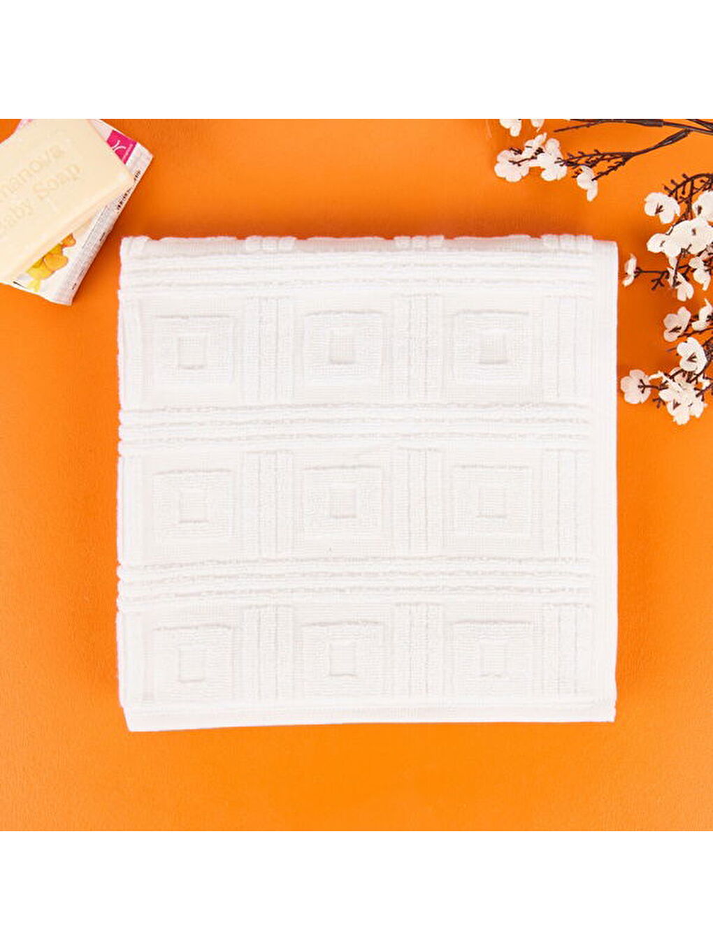 Soft Premium Kybele Yüz Havlusu - Beyaz - 45x65 cm