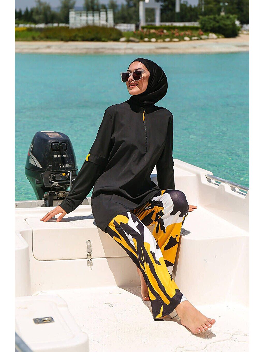 Siyah Tam Kapalı Tesettür Mayo M2110-4