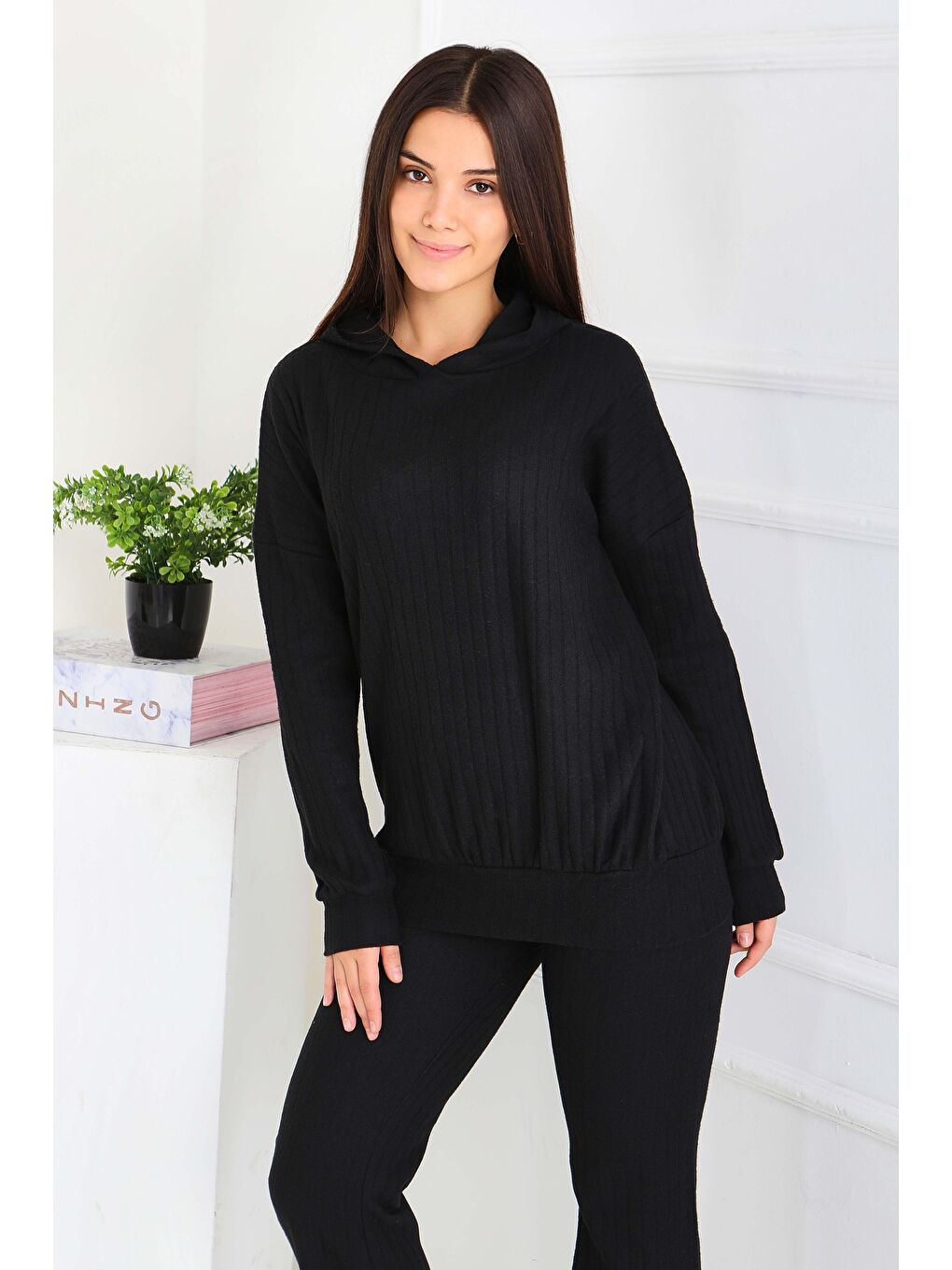 Uzun Kollu Kaşkorse İkili Takım Siyah - 27815-SIYAH-1