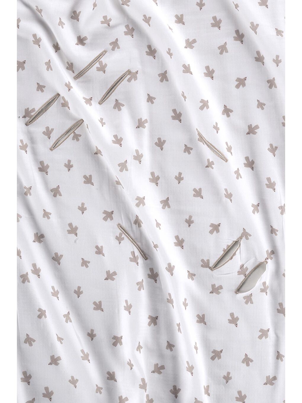 Beyaz Irya Birdie Organik Pamuk Müslin 2 Katlı Puset Örtüsü-4