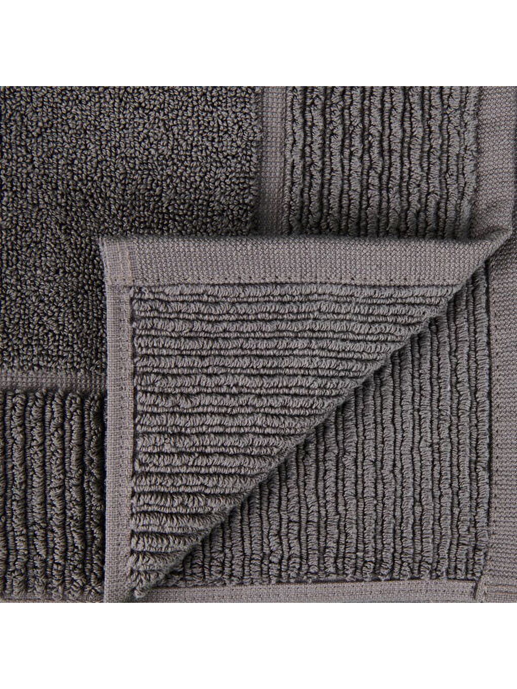Soft Bordürlü Premium Ayak Havlusu - Antrasit - 50x70 cm-1