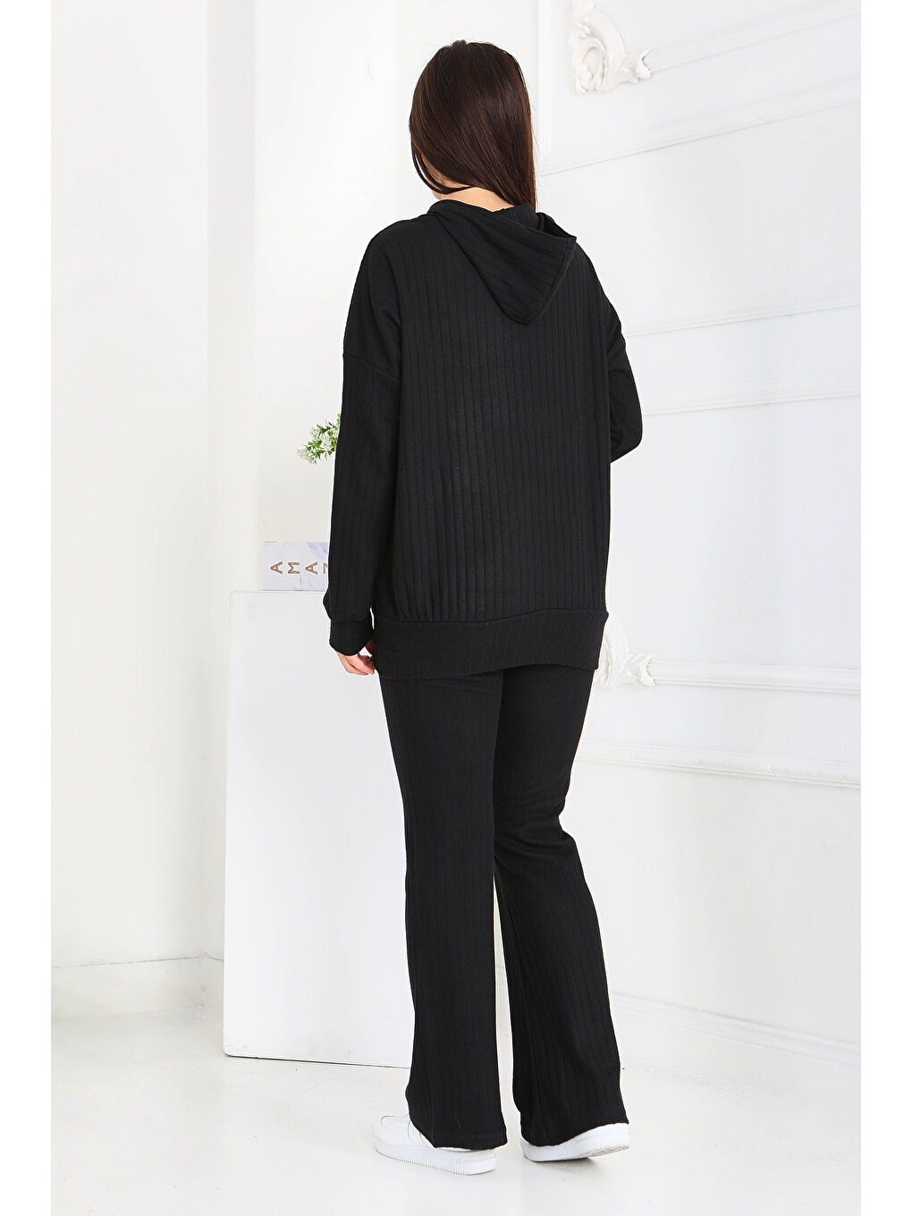 Uzun Kollu Kaşkorse İkili Takım Siyah - 27815-SIYAH-4