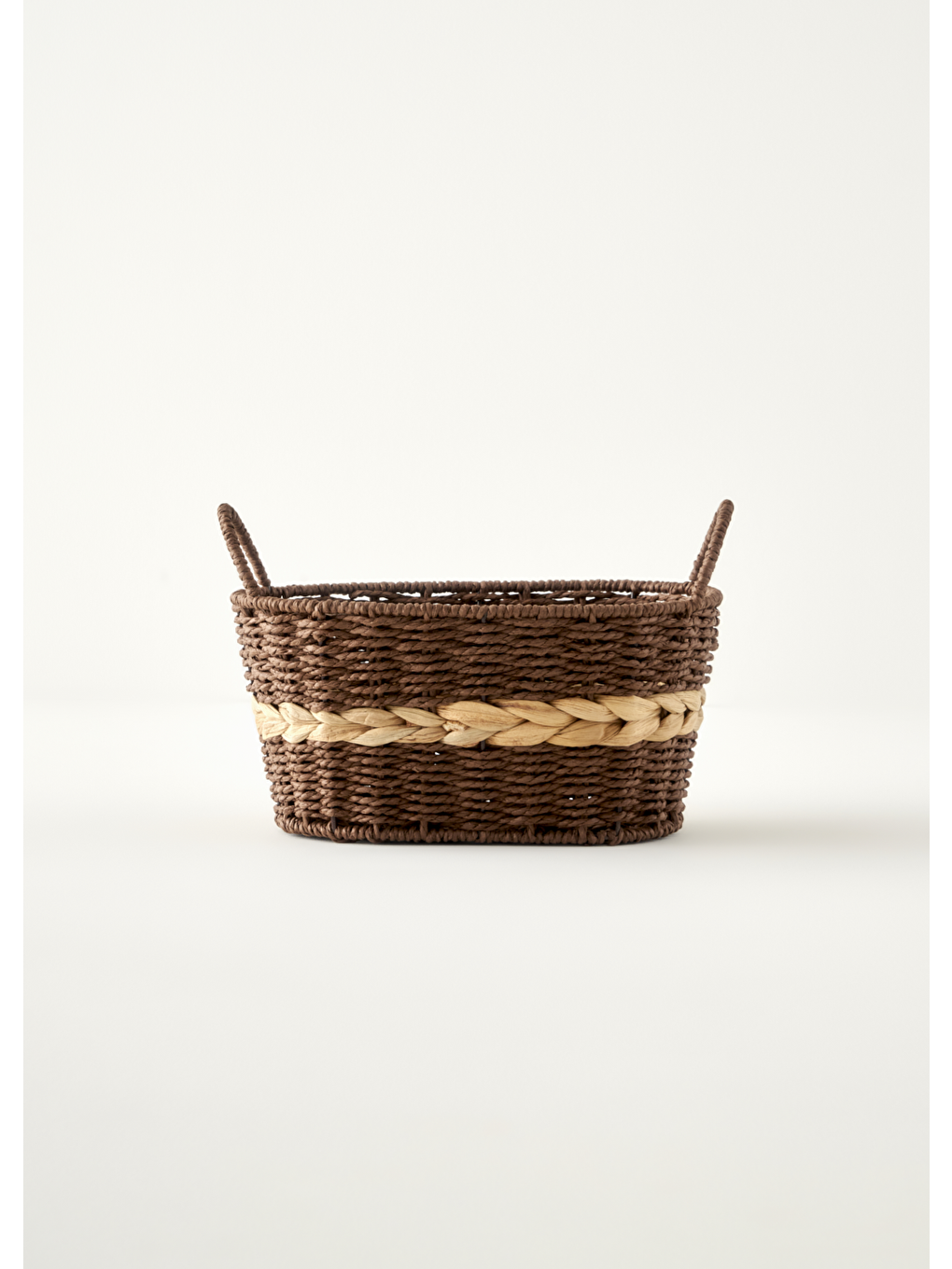 Bej Neroa Kulplu Sepet Naturel (29x24x20 cm)
