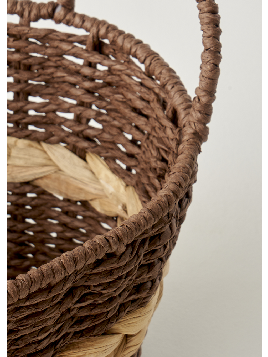 Bej Neroa Kulplu Sepet Naturel (29x24x20 cm)-1