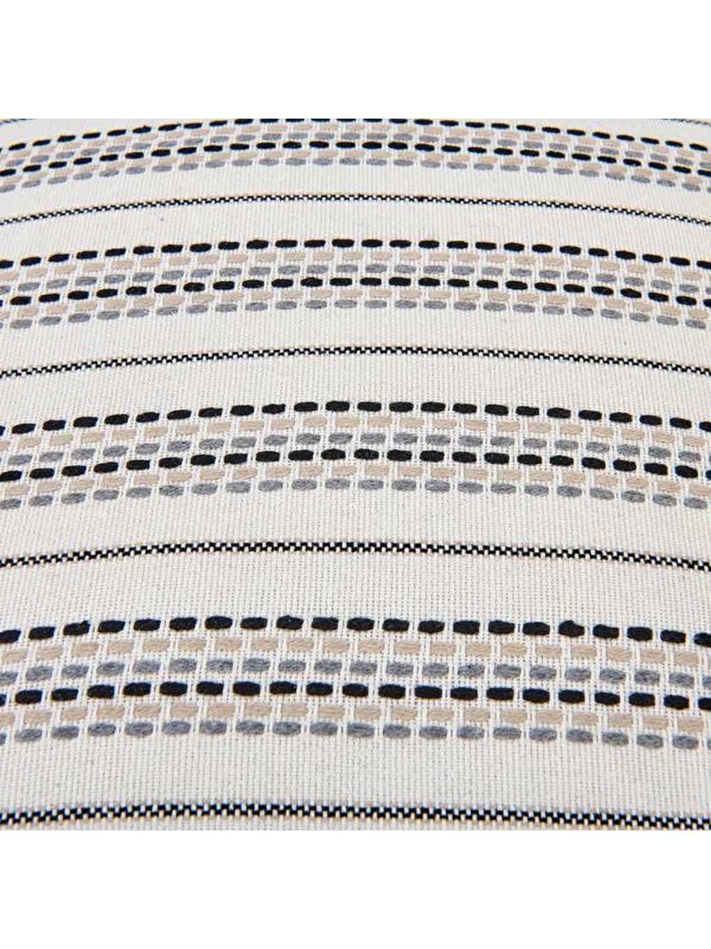 Soft Horden Püsküllü Kırlent - Ekru - 40x40 cm-1