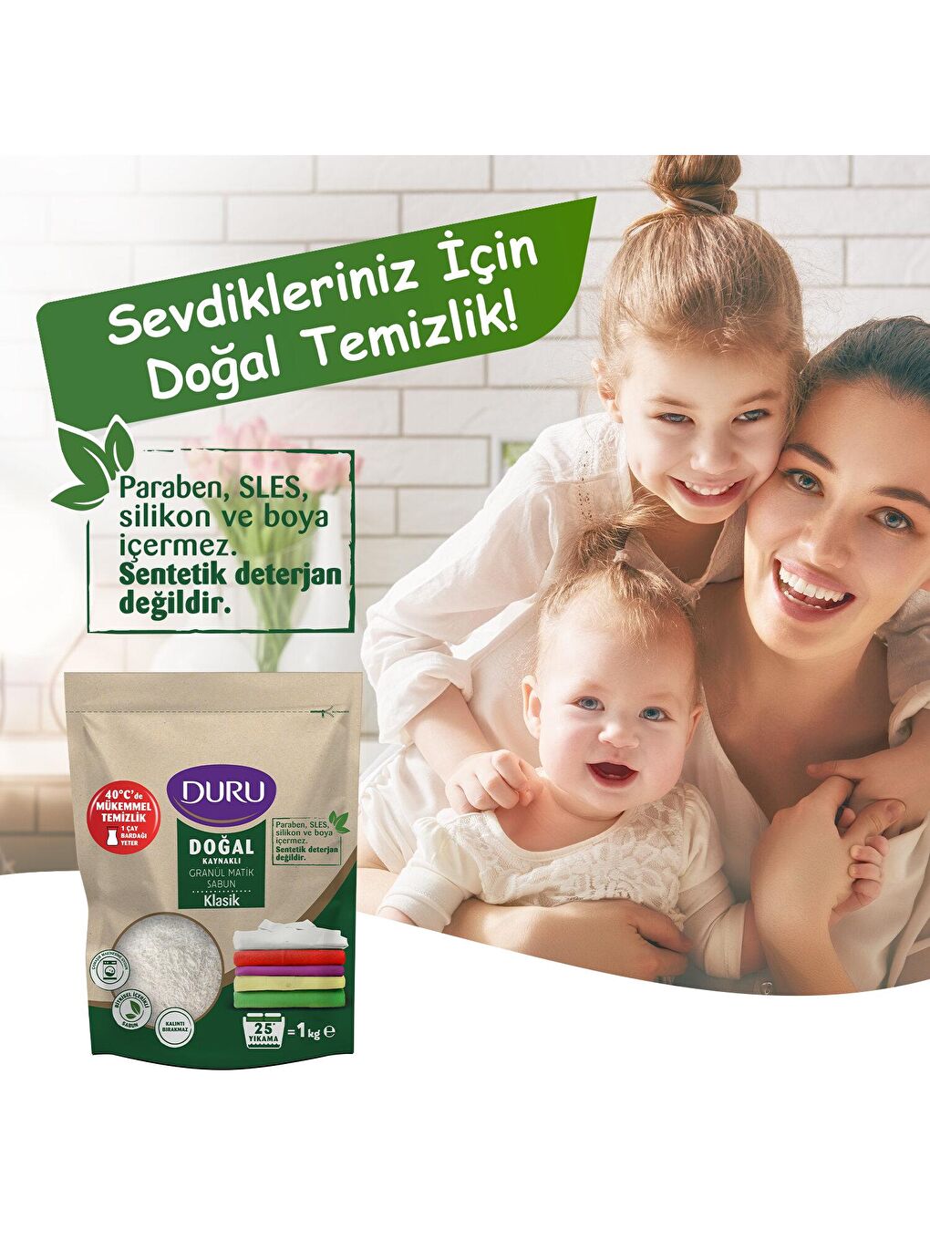 Duru Renksiz Granül Matik Sabun Klasik 1 kg - 1