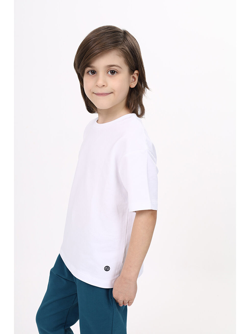 Beyaz Unisex Çocuk Baskılı Tişört-1