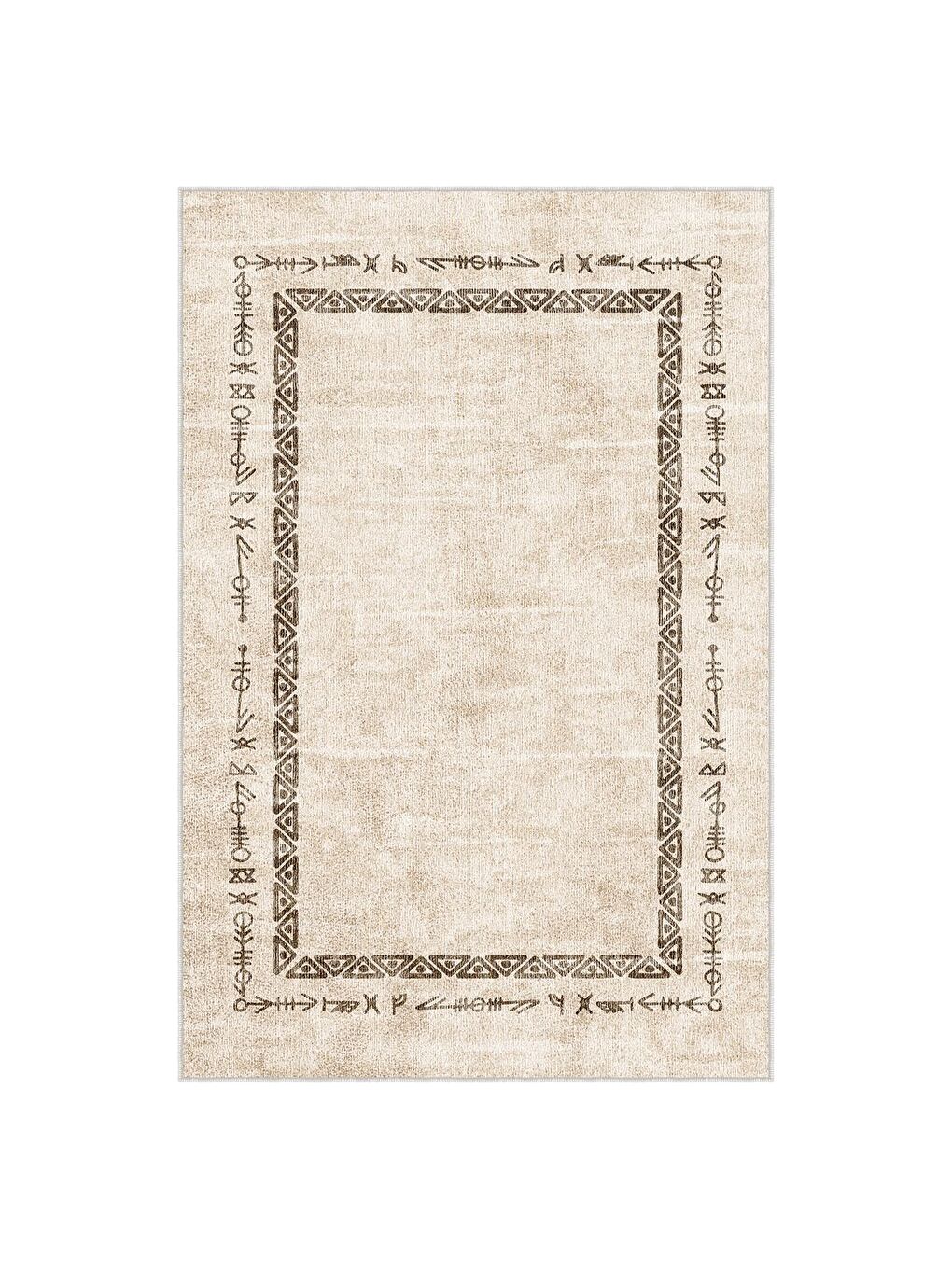 Bej Dekoratif Özel Tasarım Yıkanabilir, Modern Halı  60x100-3