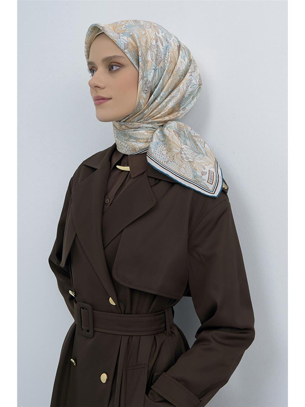 Turuncu Saf İpek Twill Eşarp 9508D 82-1