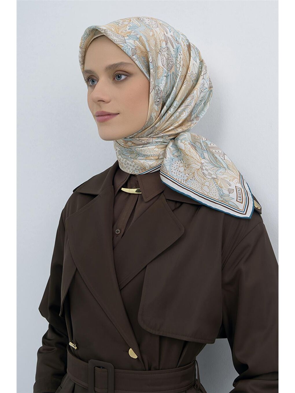 Turuncu Saf İpek Twill Eşarp 9508D 82-2