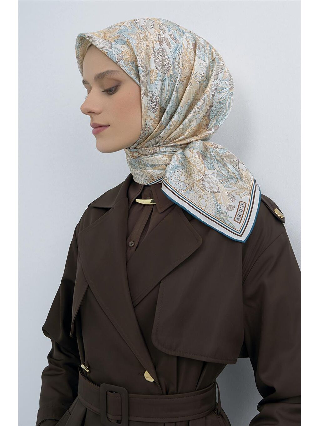 Turuncu Saf İpek Twill Eşarp 9508D 82-3