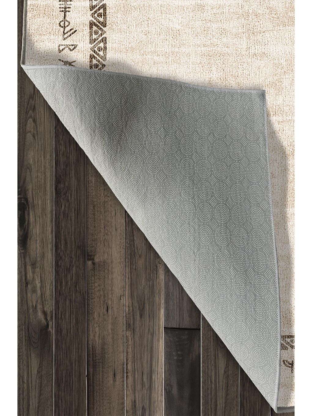 Bej Dekoratif Özel Tasarım Yıkanabilir, Modern Halı  60x100-5