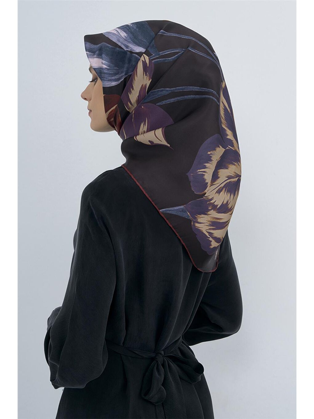 Kahverengi Saf İpek Twill Eşarp 9506D 31-2