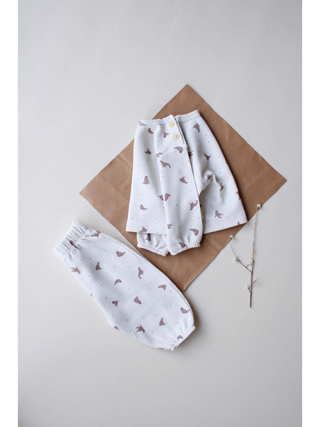 Ekru Seal Waffle Takım-5