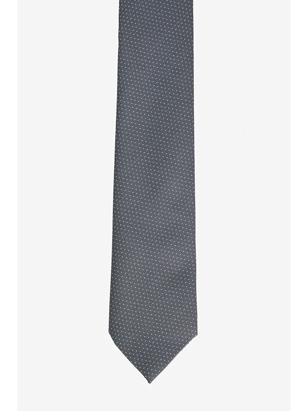Erkek Koyu Gri-Beyaz Desenli Kravat-1