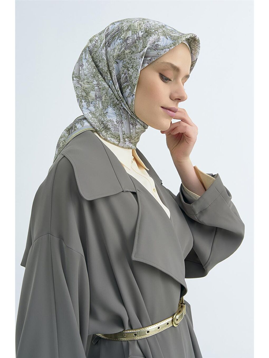 Mavi Saf İpek Sura Eşarp 9546D 82-1