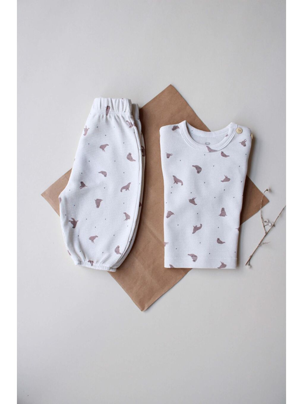 Ekru Seal Waffle Takım-7