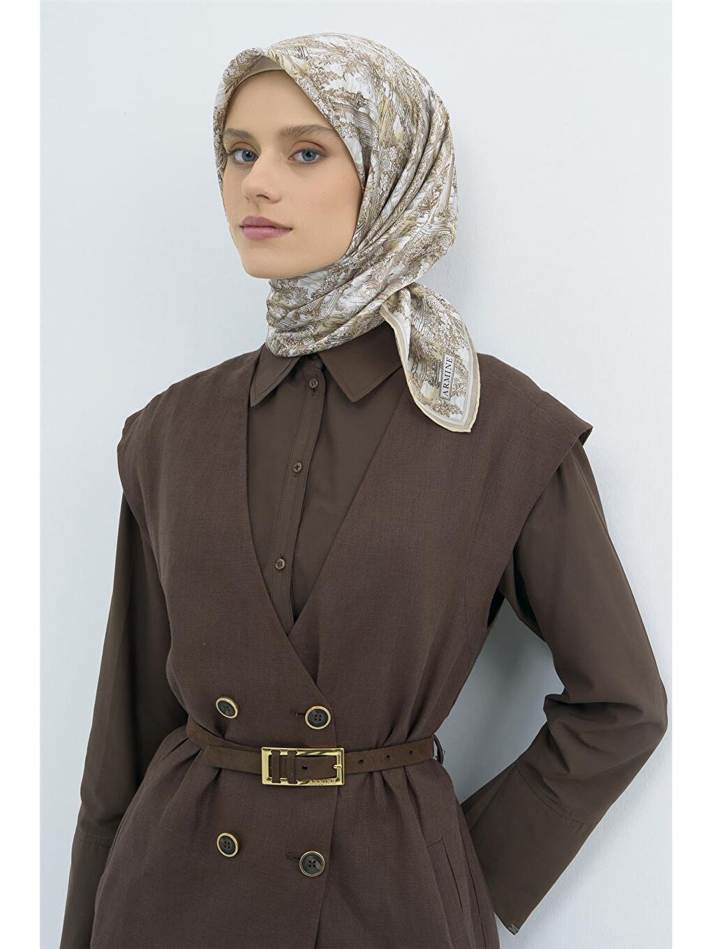 Bej Saf İpek Sura Eşarp 9546D 80-1