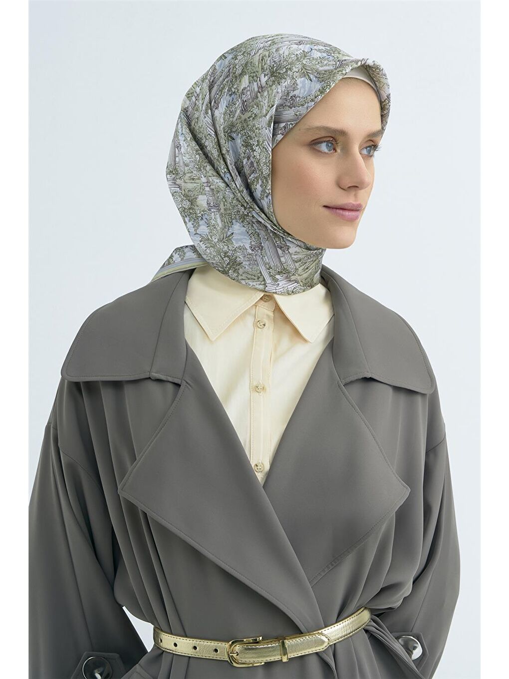 Mavi Saf İpek Twill Eşarp 9546D 82-2