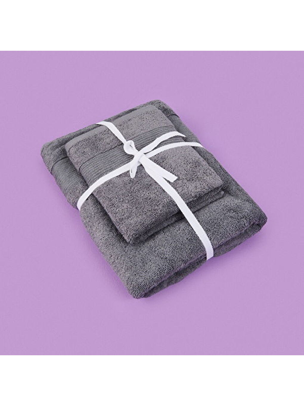 Evidea Soft Ella 2'li Hamam Seti - Antrasit - 50x70 cm + 70x140 cm - 1