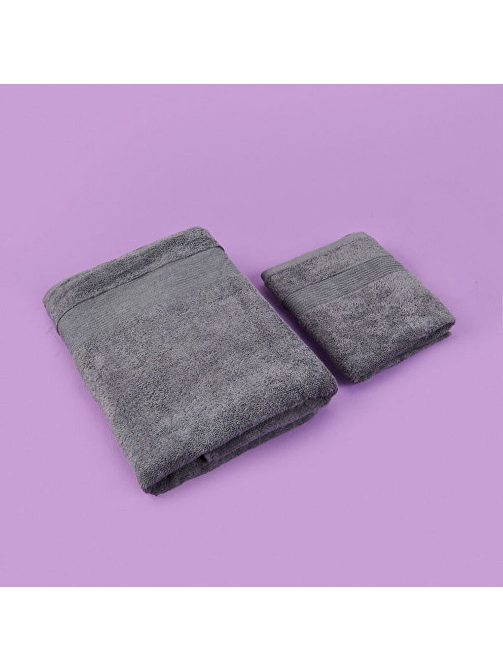 Evidea Soft Ella 2'li Hamam Seti - Antrasit - 50x70 cm + 70x140 cm - 2