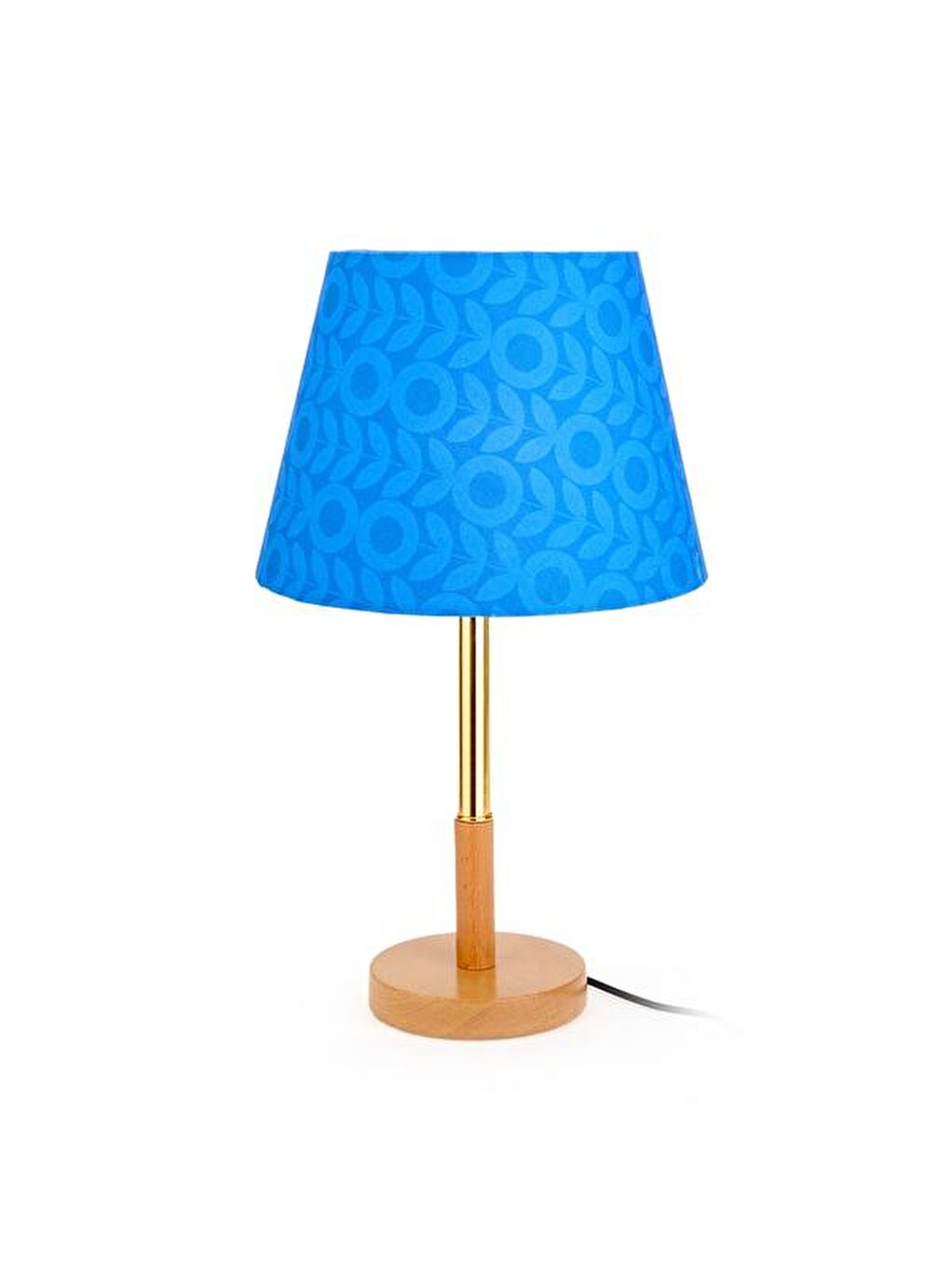 Evidea Lighting Retro Geometrik Desenli Abajur - Mavi - 50 cm - 2