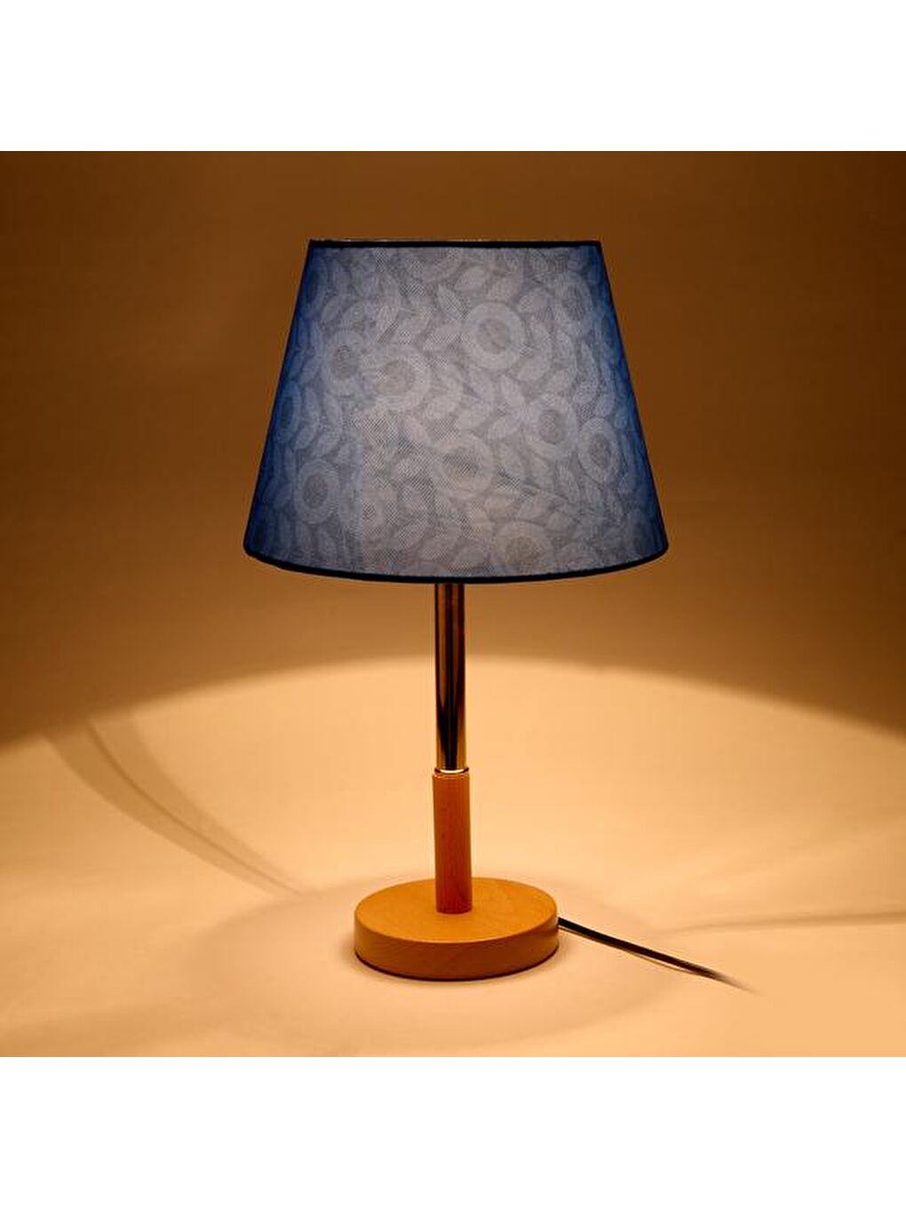 Evidea Lighting Retro Geometrik Desenli Abajur - Mavi - 50 cm - 3