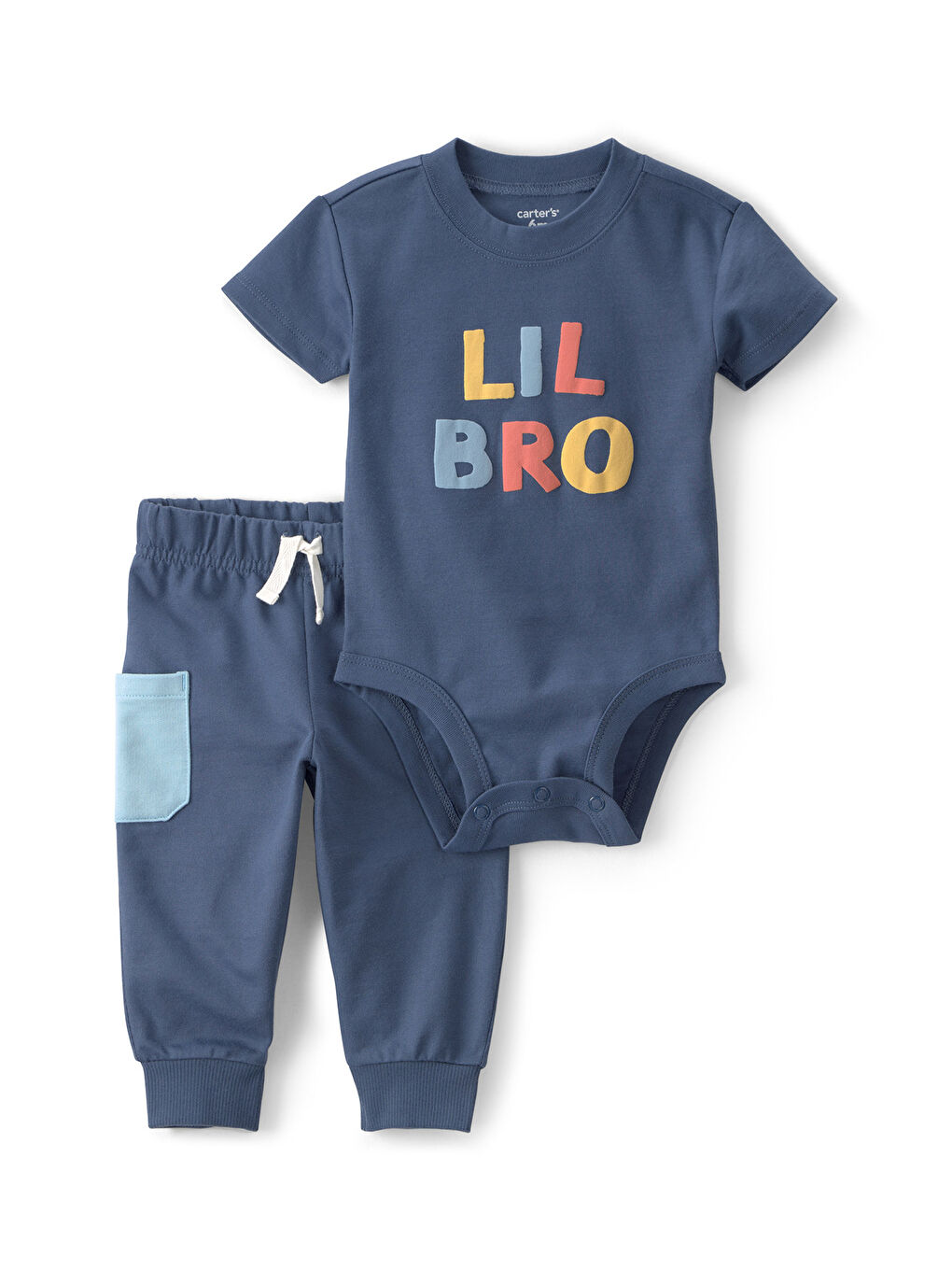 Erkek Bebek Body Pantolon Set 3 Ay-24 Ay Mavi