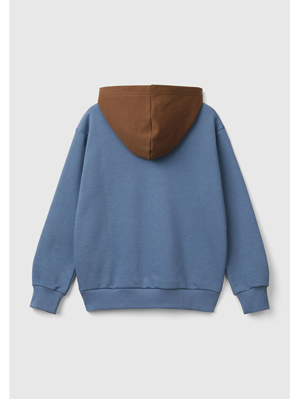 Erkek Çocuk Havacı Mavi Önü Baskılı Kapüşonu Kontrast Renkli Sweatshirt-1