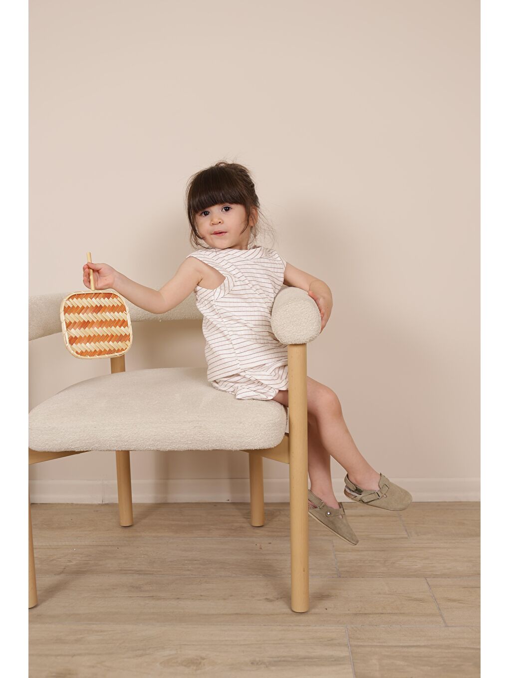 Ekru Kahverengi Çizgili Atlet Şort Takım-11