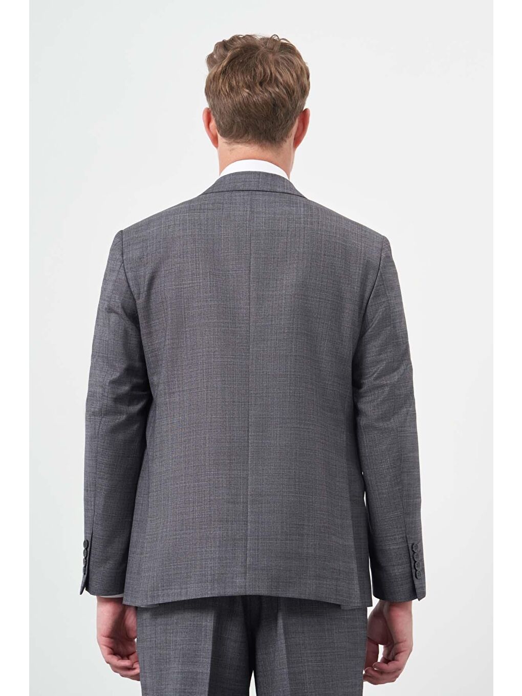 Koyu Antrasit Düz Mono Yaka 4 Drop Comfort Fit Classic Takım Elbise 1001245163-4