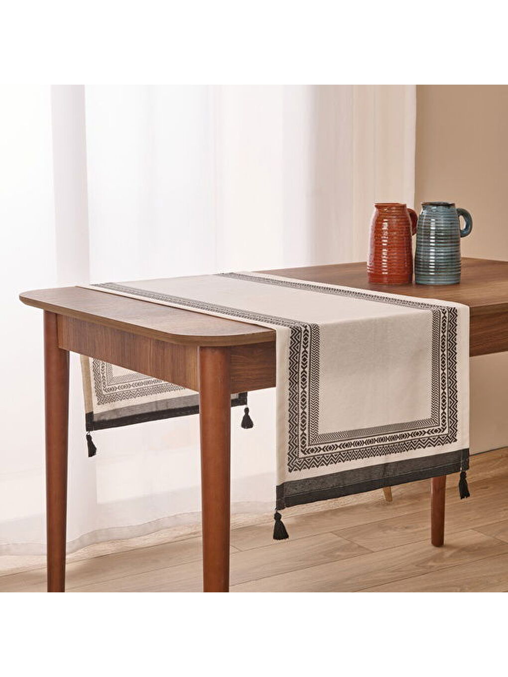 Evidea Soft Ethnic Runner - Beyaz - 40x140 cm