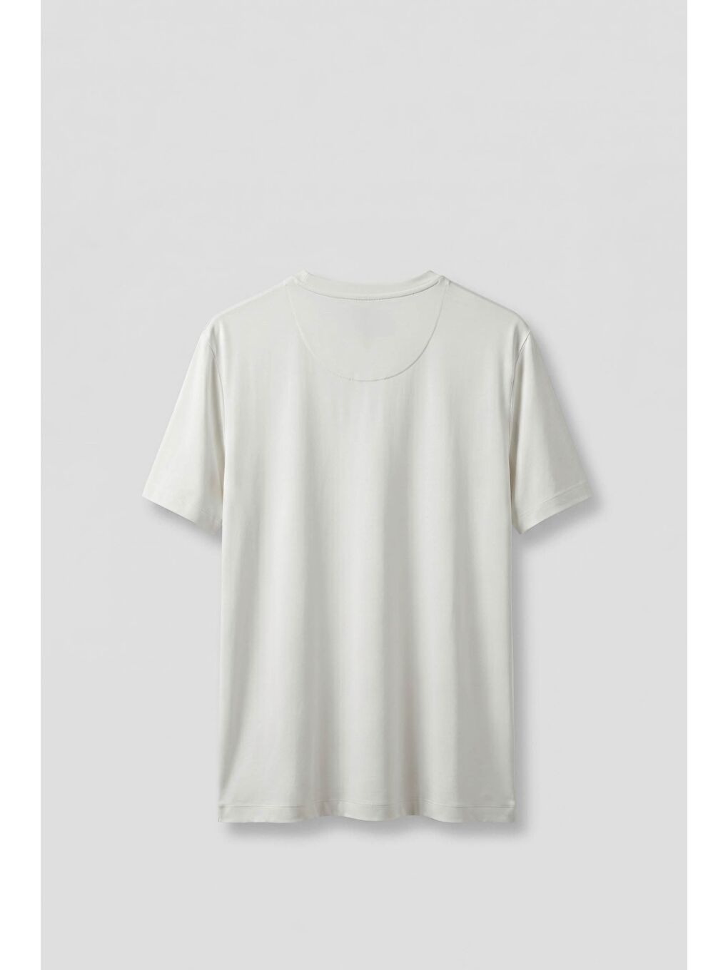 Erkek Slim Fit Bisiklet Yaka Basic T-Shirt Beyaz-1