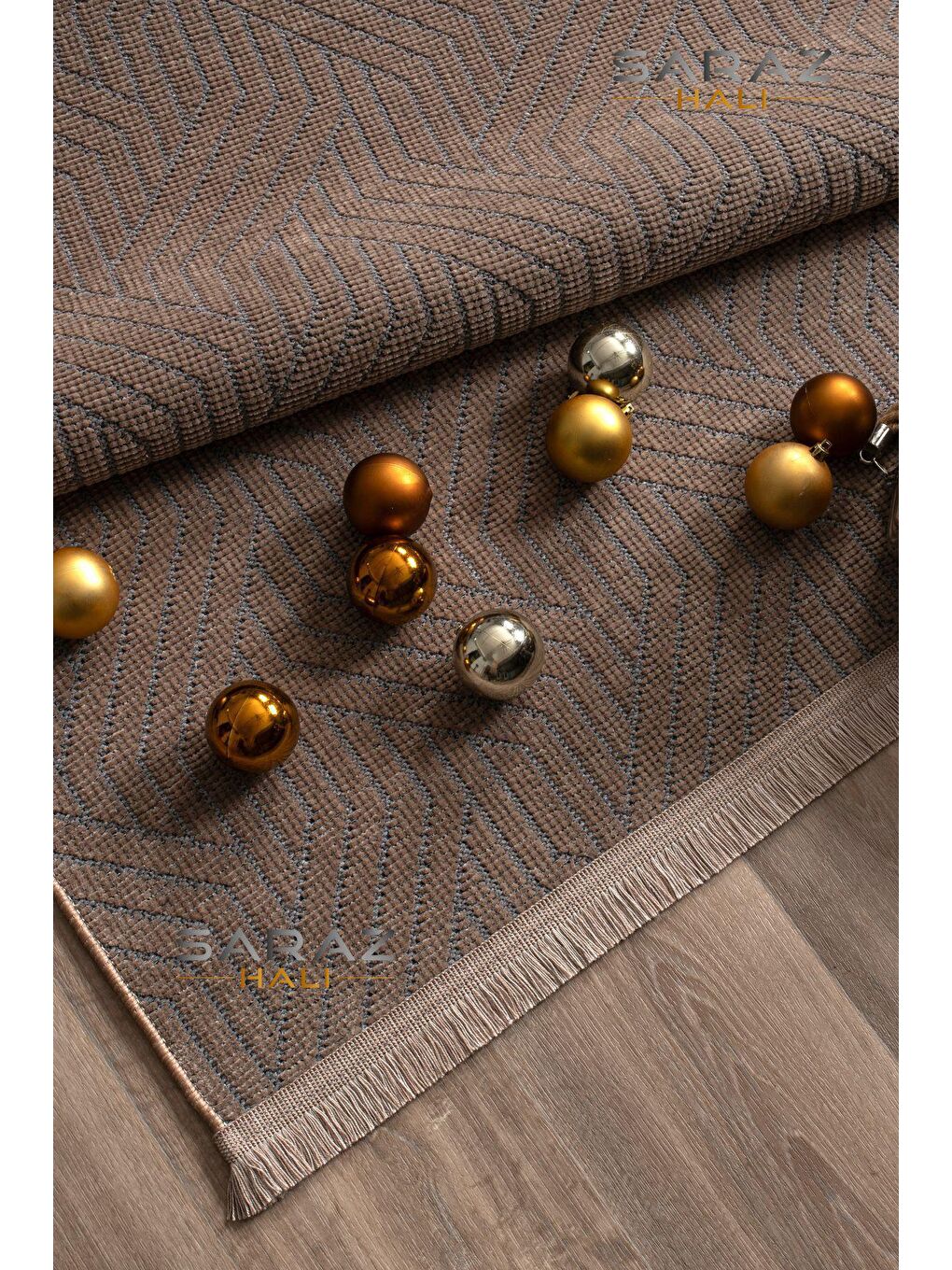 Bej Bohem Saçaklı Kaymaz Kilim Vizon 80x150-1