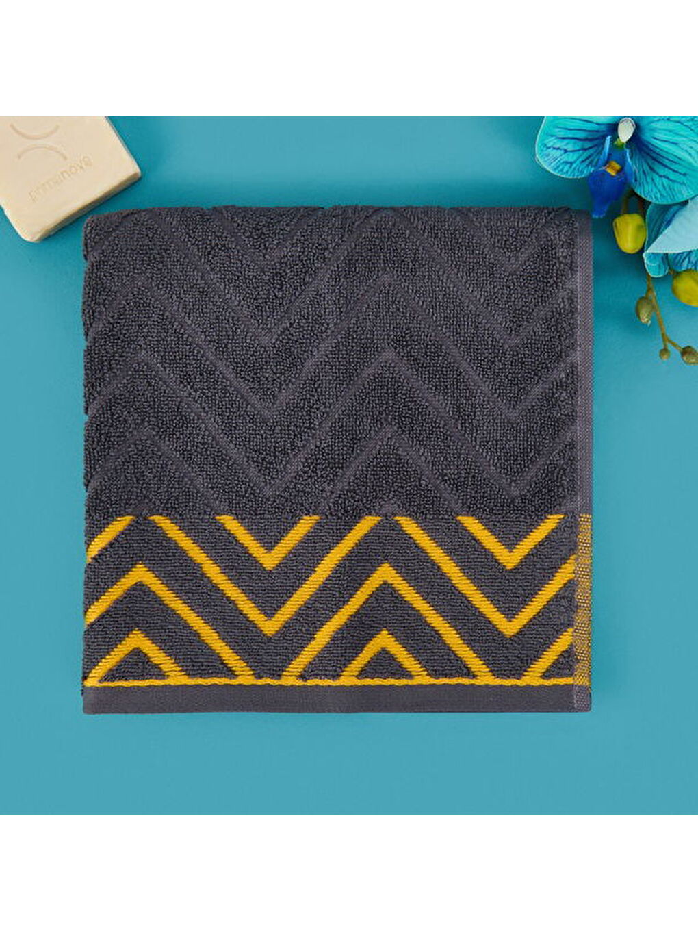 Soft Wave Yüz Havlusu - Antrasit - 50x70 cm