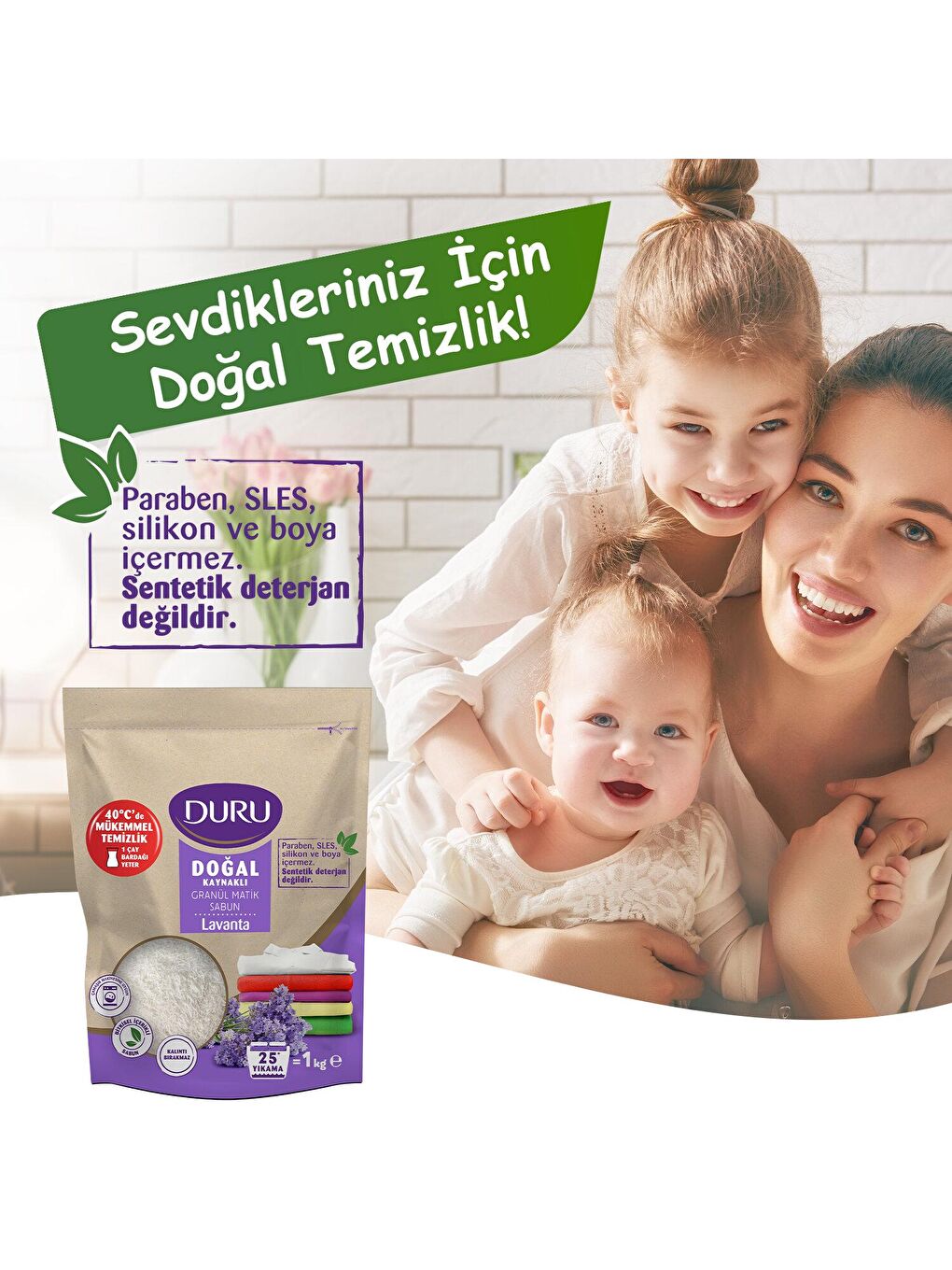 Duru Renksiz Granül Matik Sabun Lavanta 1 kg x 3 Adet - 2