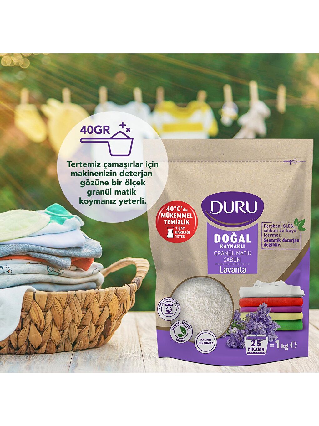 Duru Renksiz Granül Matik Sabun Lavanta 1 kg x 3 Adet - 3