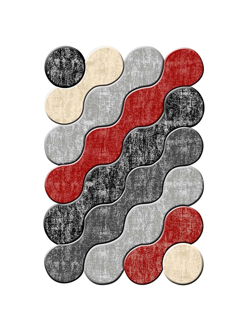 Karışık Dekoratif Özel Tasarım Yıkanabilir,İnce, Kaymaz Tabanlı, Modern Halı  80 x 150 cm-1