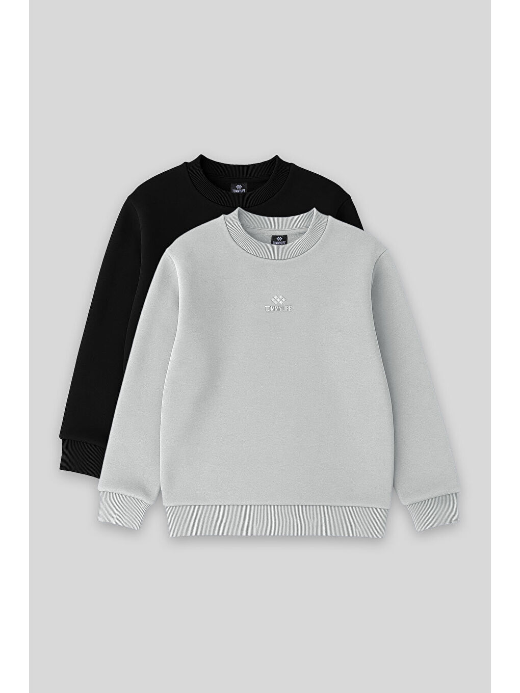 Standart Fit 2li Paket Siyah-Taş Erkek Çocuk Sweatshirt - 11232