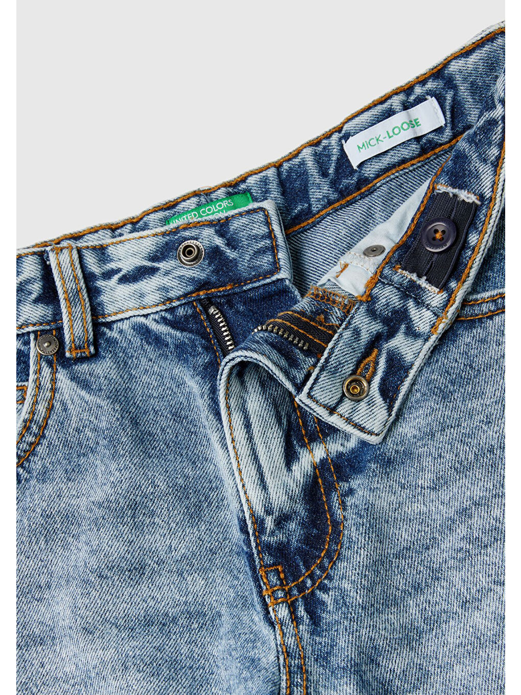 Mavi Erkek Çocuk Denim Arka Cebi Logolu Baggy Kesim Ağartılmış Denim Pantolon-2