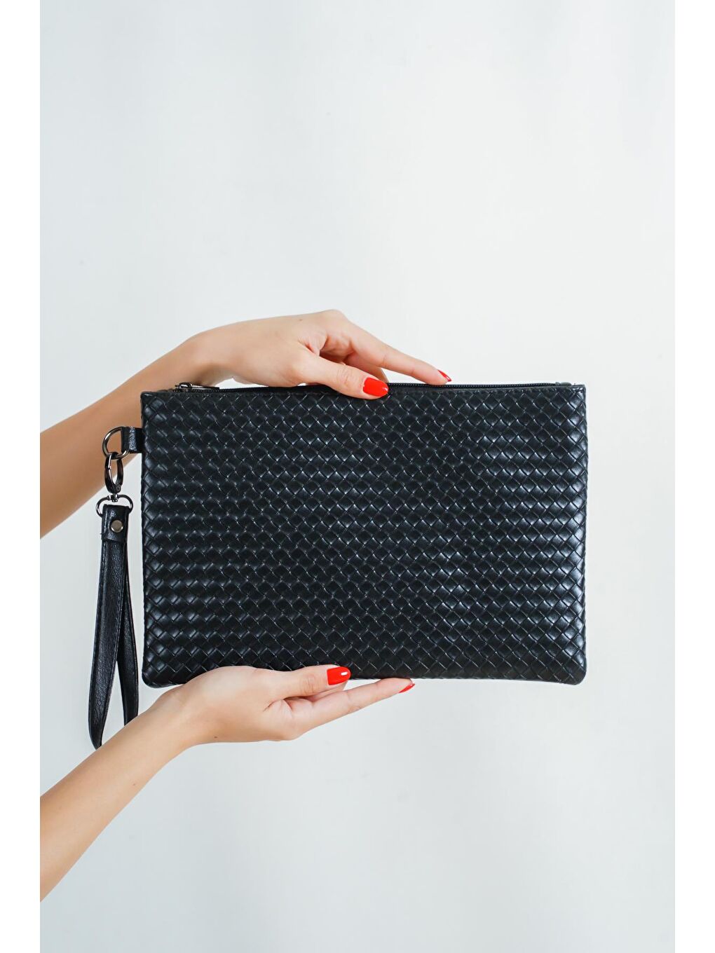 Capone Outfitters Siyah Örme Desenli Paris 222 Kadın Clutch Çanta - 1