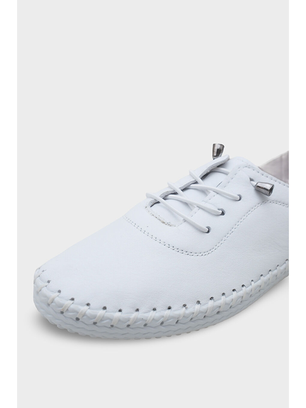 Beyaz Fina Hakiki Deri Soft Konfor Tabanlı Kadın Sneaker-2