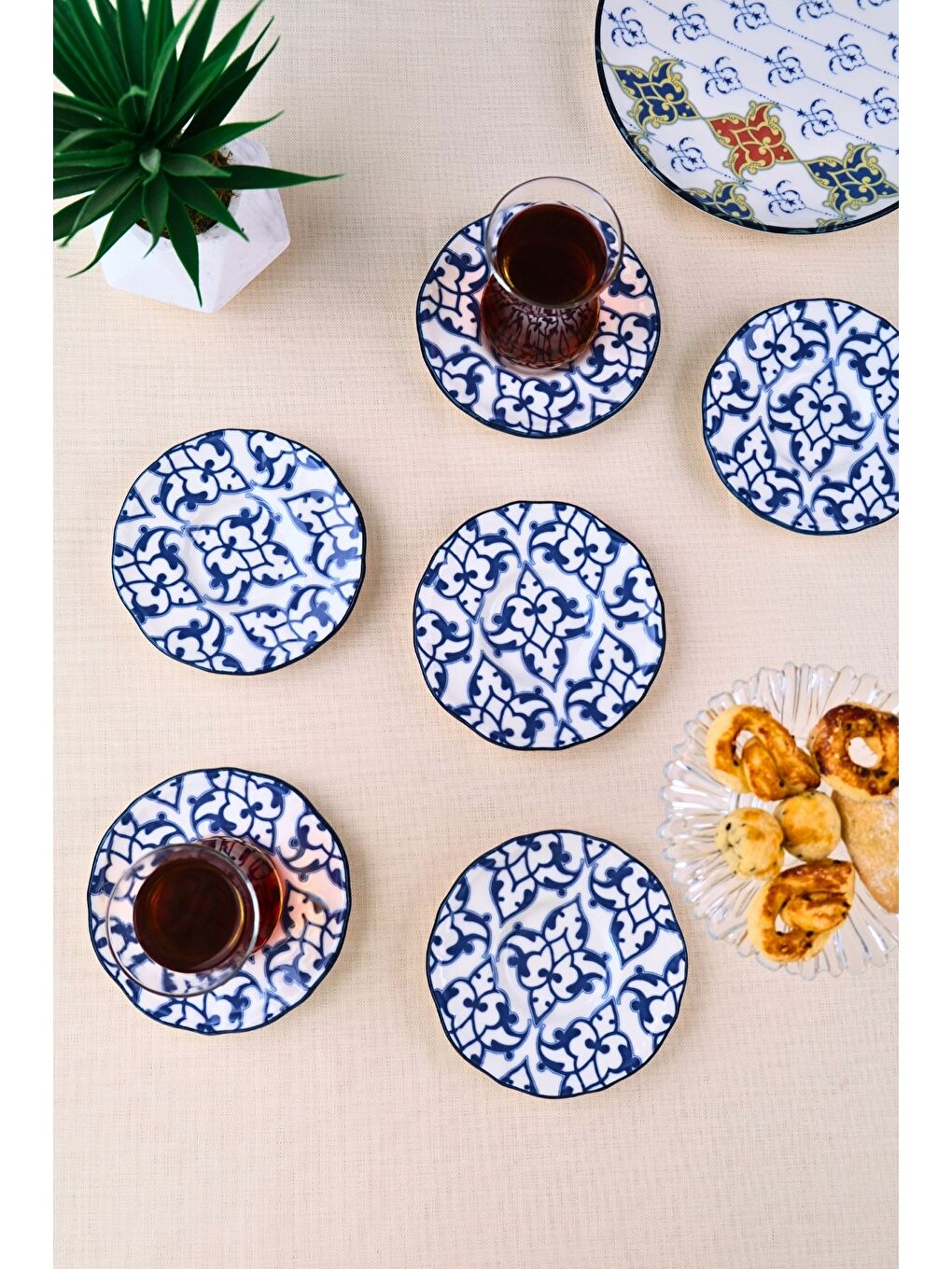 Mavi Porselen Mia Çay Tabak Takımı 12cm 6 Parça FLY6ÇTPRS1210