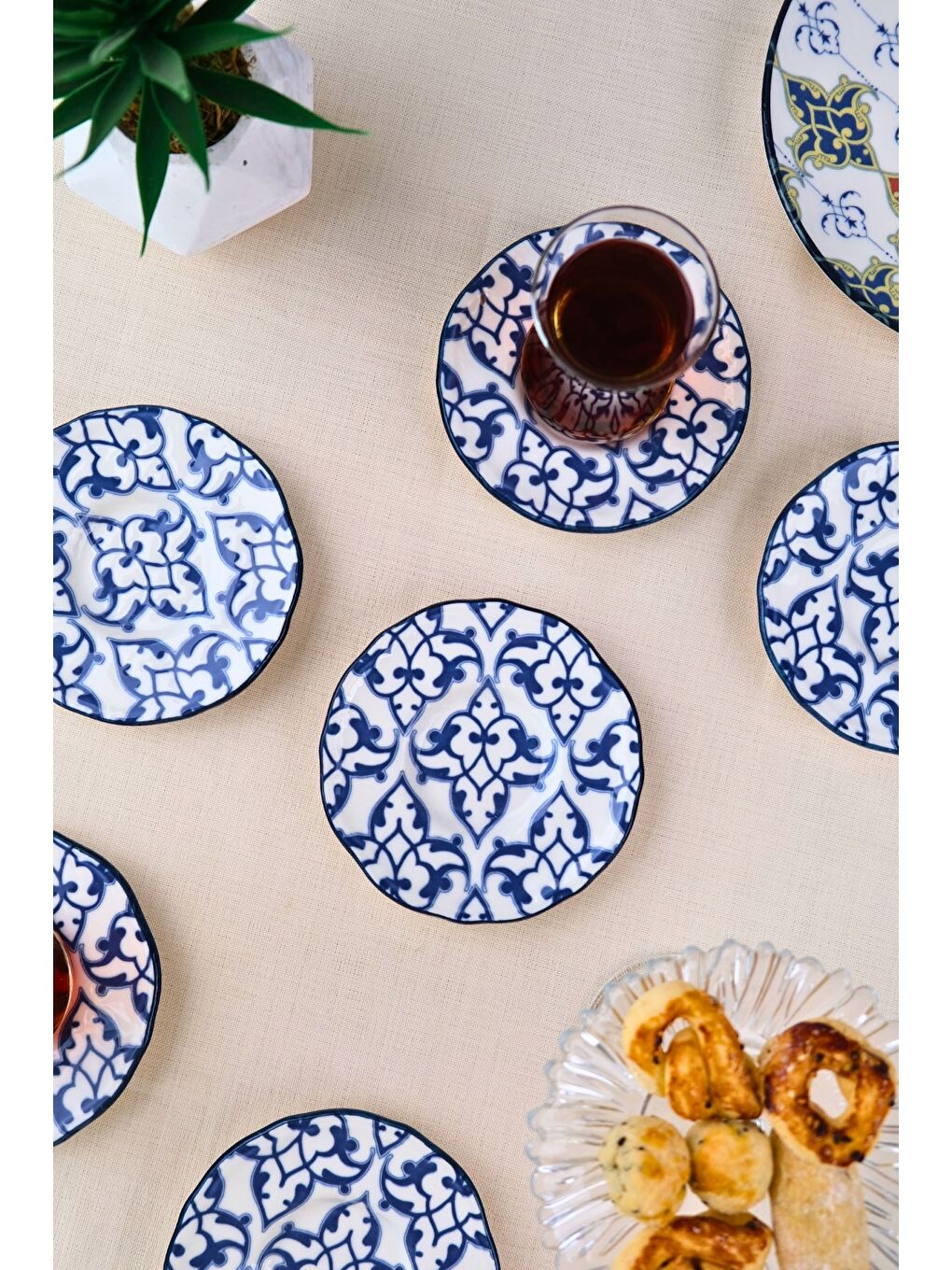 Mavi Porselen Mia Çay Tabak Takımı 12cm 6 Parça FLY6ÇTPRS1210-3