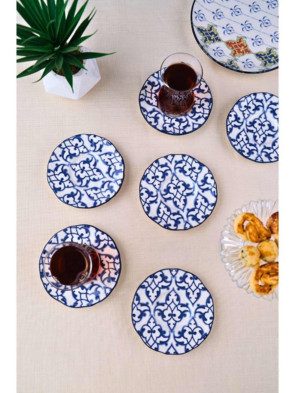 Mavi Porselen Mia Çay Tabak Takımı 12cm 6 Parça FLY6ÇTPRS1210-4