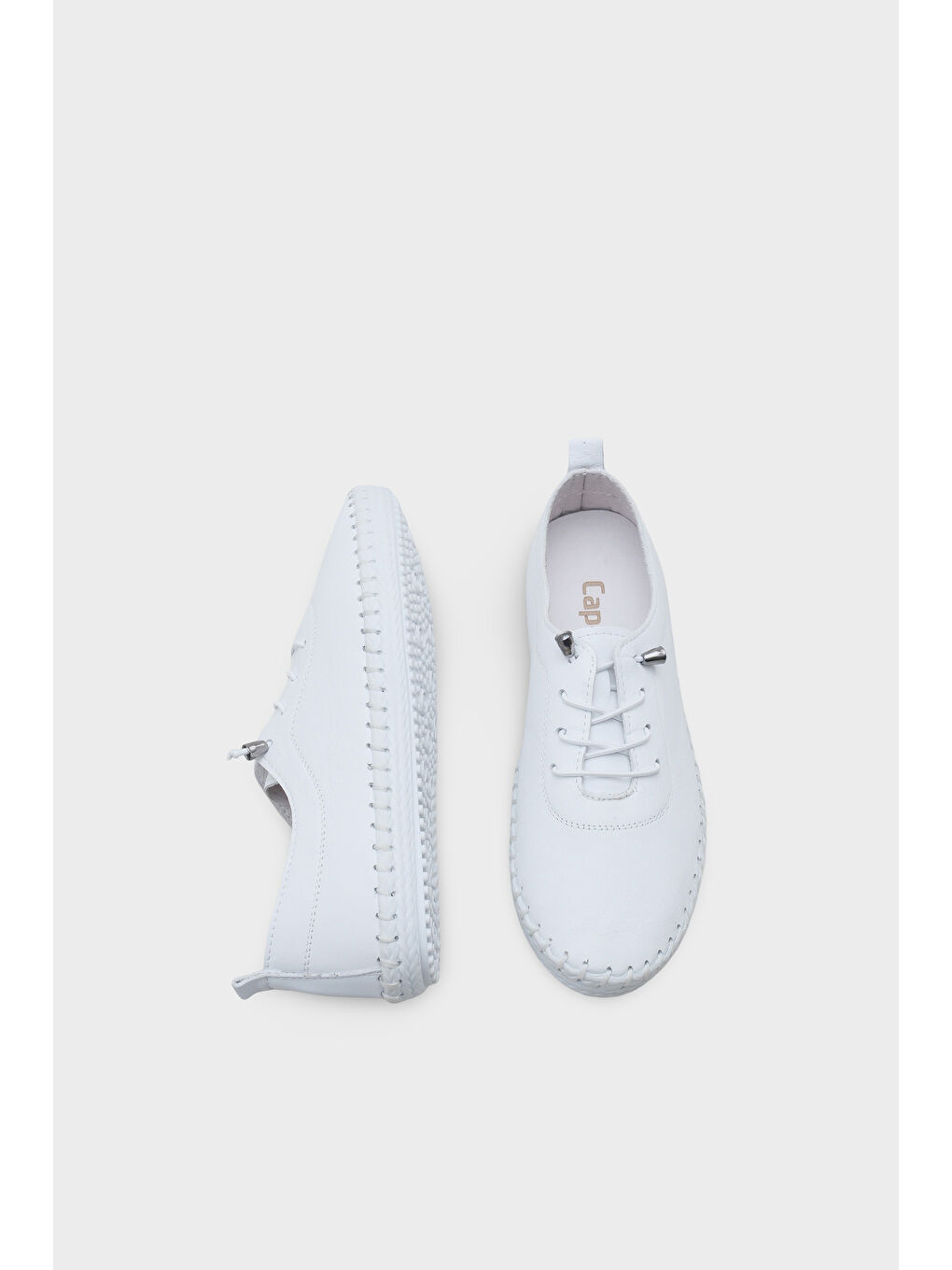 Beyaz Fina Hakiki Deri Soft Konfor Tabanlı Kadın Sneaker-4